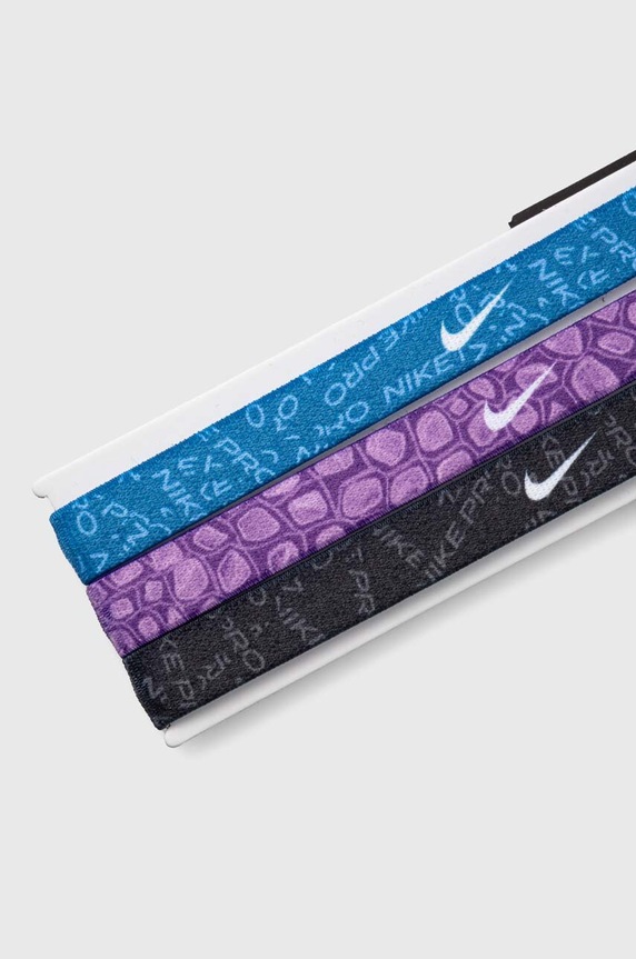 Nike opaski na głowę Printed 3-pack N.000.2560.428 czarny AA00
