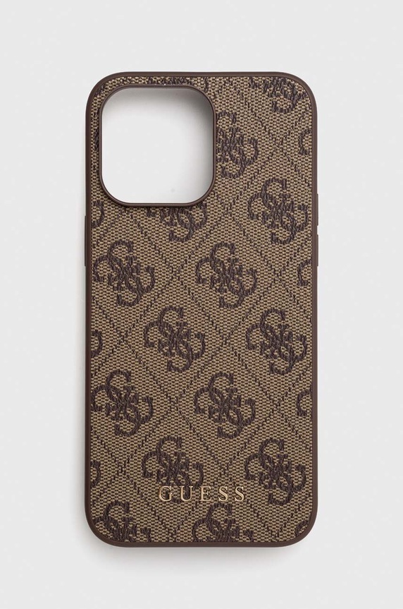 Guess etui na telefon iPhone 15 Pro Max 6.7" na telefon brązowy GUHCP15XG4GFBR