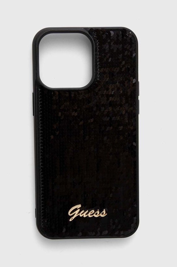 Guess etui na telefon iPhone 15 Pro Max 6.7 na telefon czarny GUHCP15XPSFDGSK