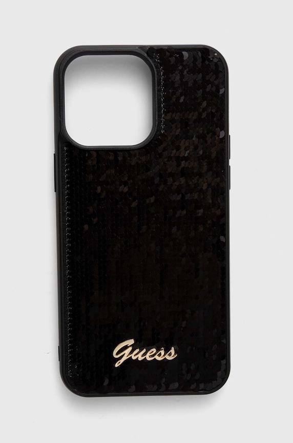 Guess etui na telefon iPhone 15 Pro Max 6.7 na telefon czarny GUHCP15XPSFDGSK