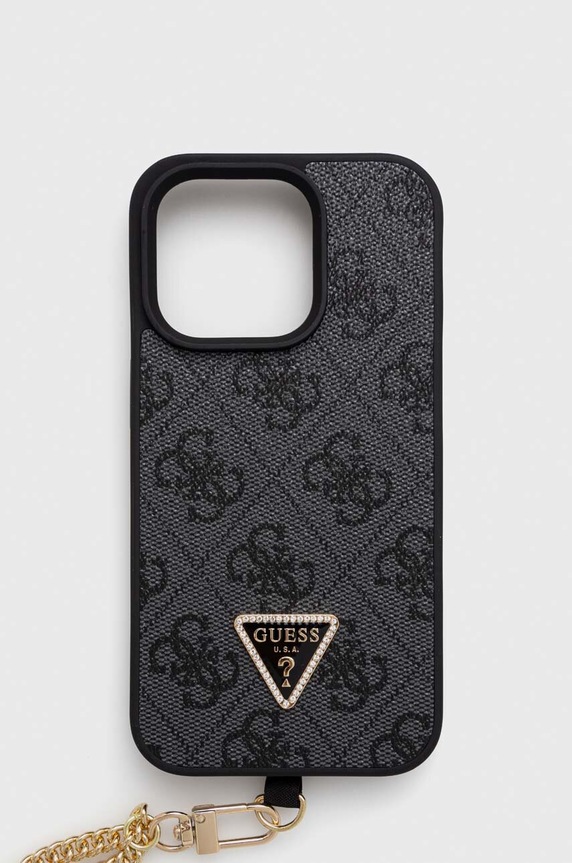 Guess etui na telefon iPhone 15 Pro 6.1 na telefon czarny GUHCP15LP4TDSCPK