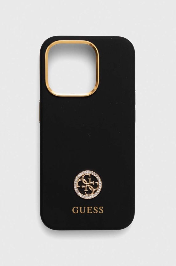 Guess Husă pentru telefon iPhone 15 Pro 6.1 pentru telefon negru GUHCP15LM4DGPK