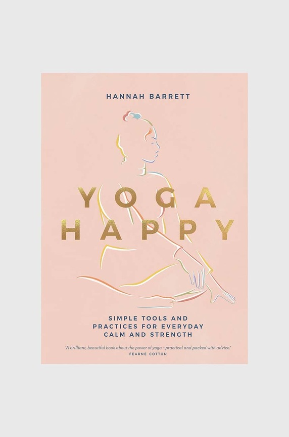 Βιβλίο γιόγκα Happy by Hannah Barrett, English ροζ HG1087