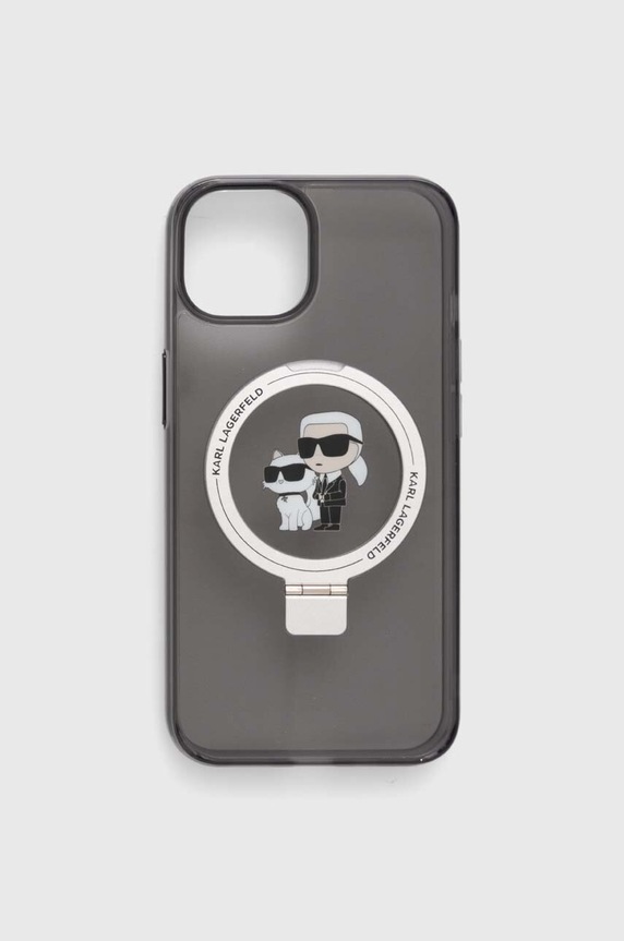 Puzdro na mobil Karl Lagerfeld iPhone 14 / 15 / 13 6.1" na mobil čierna KLHMP14SHMRSKCK