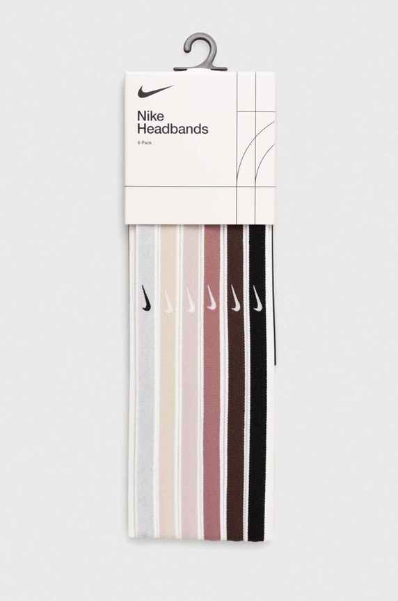 Nike opaski na głowę 6-pack trening beżowy N.100.2021.137