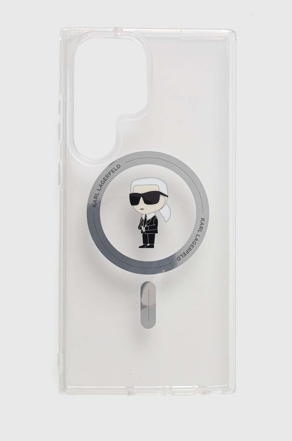 Puzdro na mobil Karl Lagerfeld S23 Ultra S918 potlač priesvitná KLHMS23LHFCKNOT