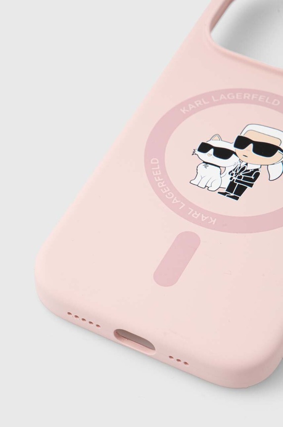 Puzdro na mobil Karl Lagerfeld iPhone 15 Pro 6.1 KLHMP15LSCMKCRHP ružová AA00
