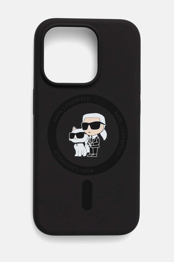 Θήκη κινητού Karl Lagerfeld iPhone 15 Pro 6.1 για τηλέφωνο μαύρο KLHMP15LSCMKCRHK