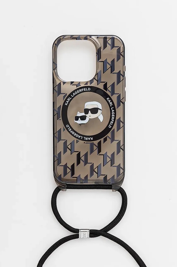 Puzdro na mobil Karl Lagerfeld iPhone 15 Pro 6.1" na mobil čierna KLHMP15LHCKCKLCK
