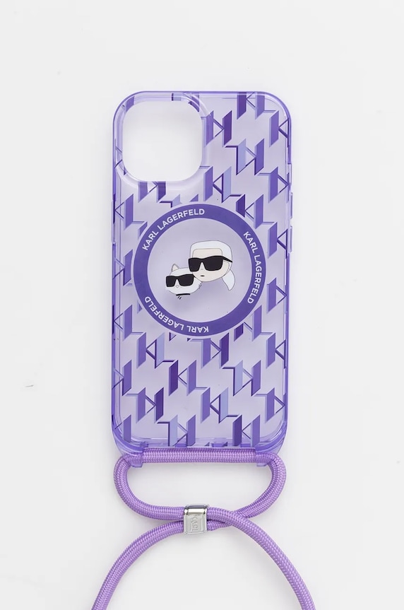 Karl Lagerfeld etui na telefon iPhone 15 / 14 / 13 6.1" na telefon fioletowy KLHMP15SHCKCKLCU