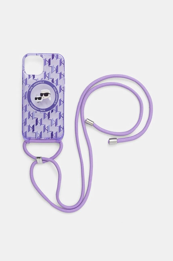 Karl Lagerfeld etui na telefon iPhone 15 / 14 / 13 6.1" KLHMP15SHCKCKLCU fioletowy AA00
