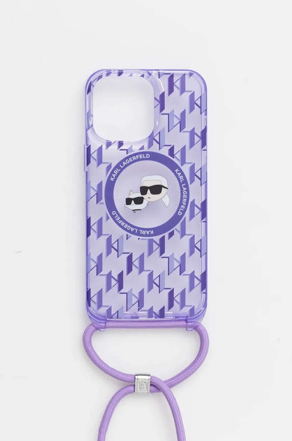 Etui za telefon Karl Lagerfeld iPhone 15 Pro Max 6.7" za telefon ljubičasta KLHMP15XHCKCKLCU