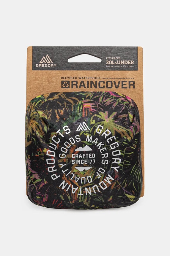 Κάλυμμα βροχής για σακίδιο πλάτης Gregory Raincover 30L στάμπα πράσινο RAINCOVER.30L