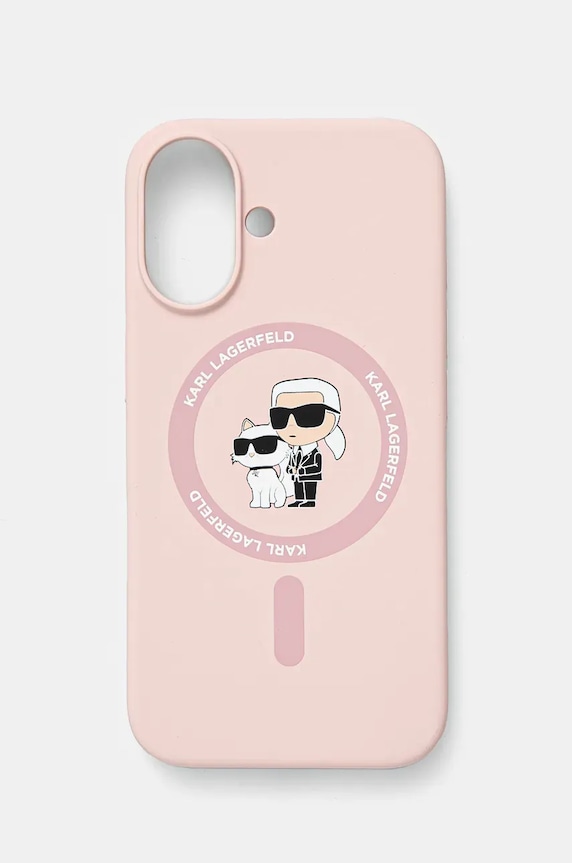 Karl Lagerfeld etui na telefon iPhone 16 6.1 na telefon różowy KLHMP16SSCMKCRHP