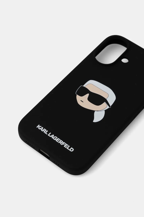 Karl Lagerfeld etui pentru telefon iPhone 16 6.1 KLHMP16SSKHPPLK negru AA00