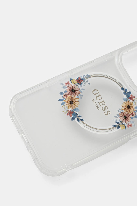 Guess custodia per telefono iPhone 16 Pro 6.3 GUHMP16LHFWFCT transparente AA00