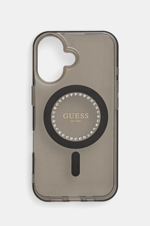 Guess husă pentru telefon iPhone 16 6.1 print negru GUHMP16SPFTDTEK