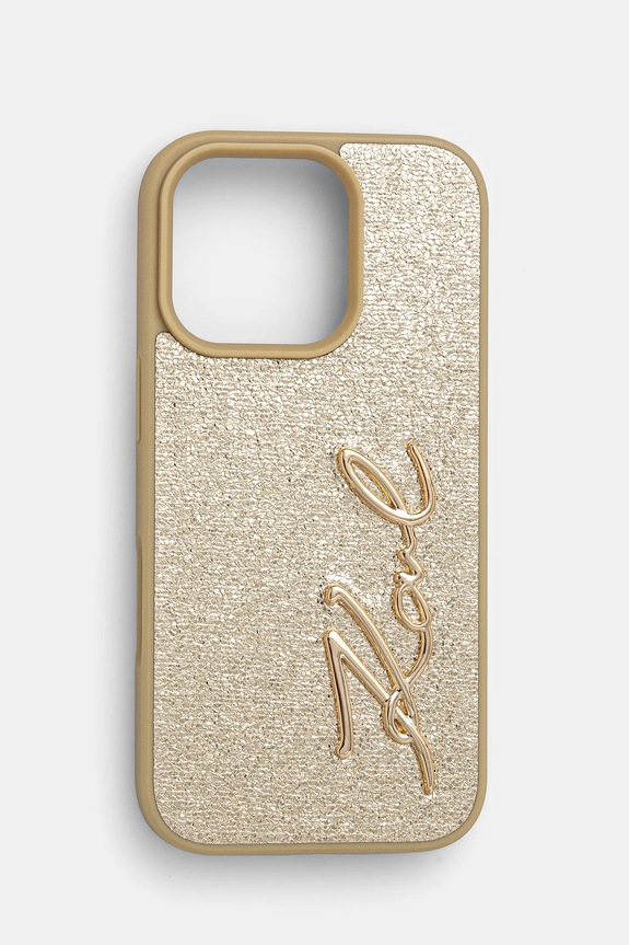 Karl Lagerfeld telefon tok iPhone 16 Pro 6.3 telefonhoz arany KLHCP16LPFMFBKMD