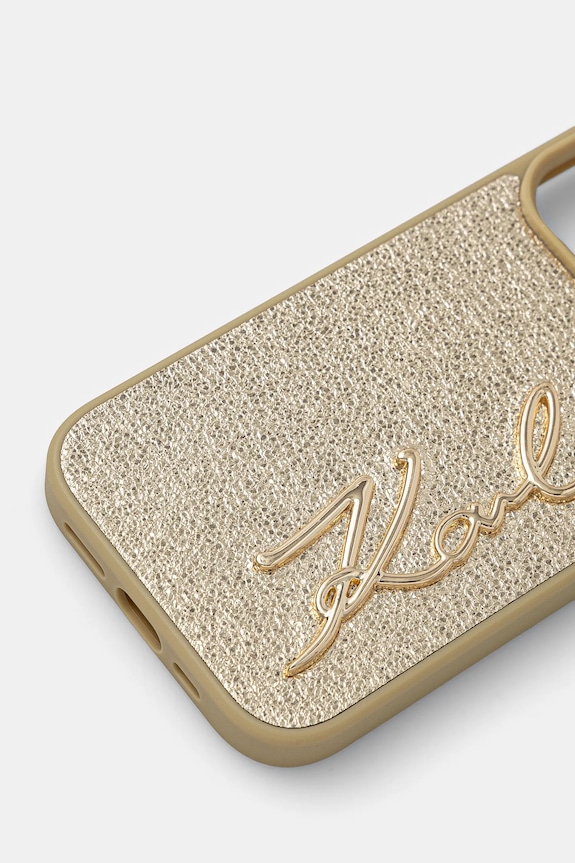 Etui za telefon Karl Lagerfeld iPhone 16 Pro 6.3 KLHCP16LPFMFBKMD zlatna AA00