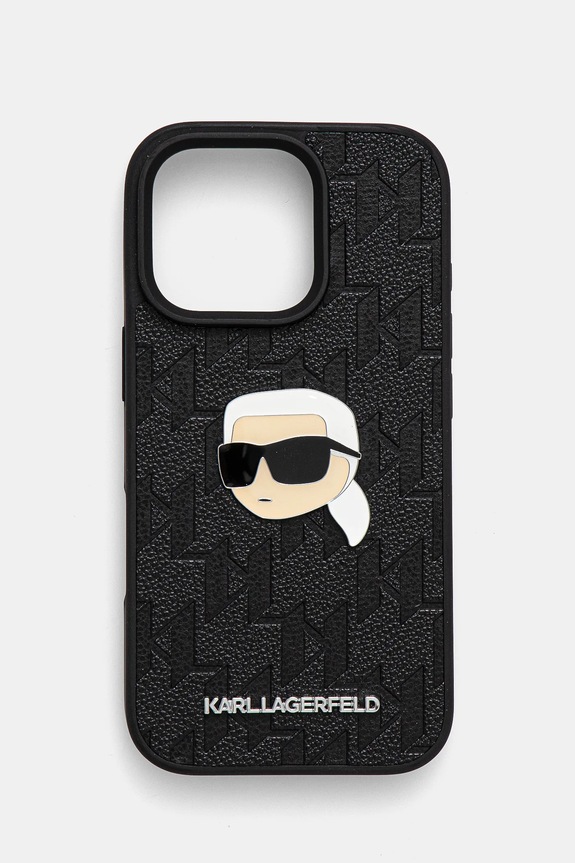 Etui za telefon Karl Lagerfeld iPhone 16 Pro 6.3 za telefon crna KLHCP16LPGKLKIPK