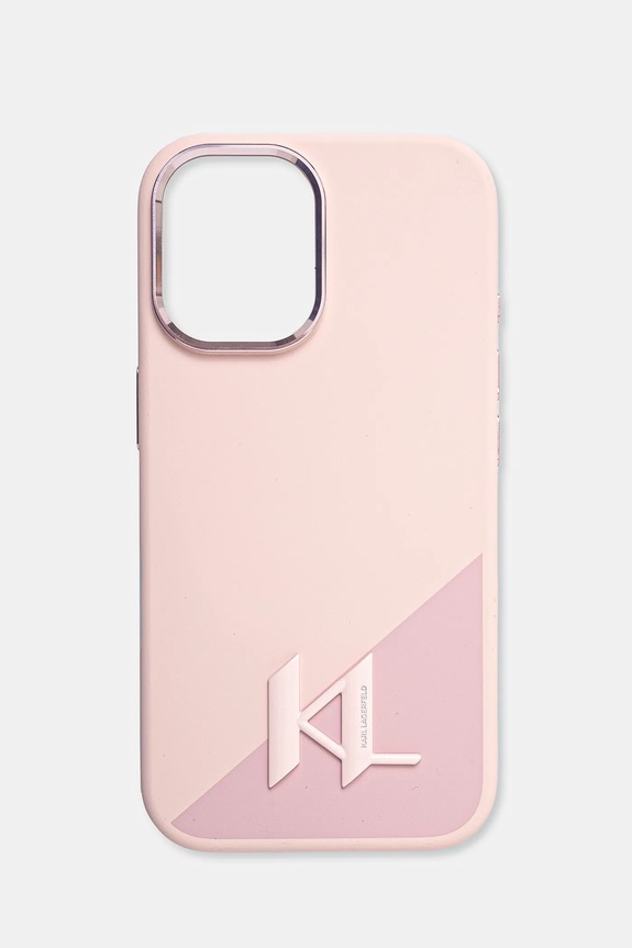 Karl Lagerfeld custodia per telefono iPhone 16 6.1 applique rosa KLHMP16SSCMKMPCP