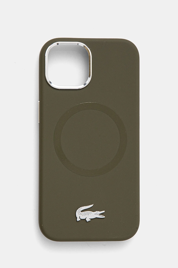 Puzdro na mobil Lacoste iPhone 15 6.1 na mobil zelená LCHMP15SSMAB