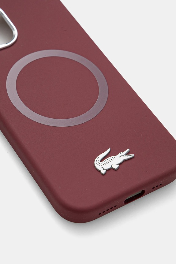 Lacoste etui na telefon iPhone 15 6.1 LCHMP15SSMAR bordowy AA00