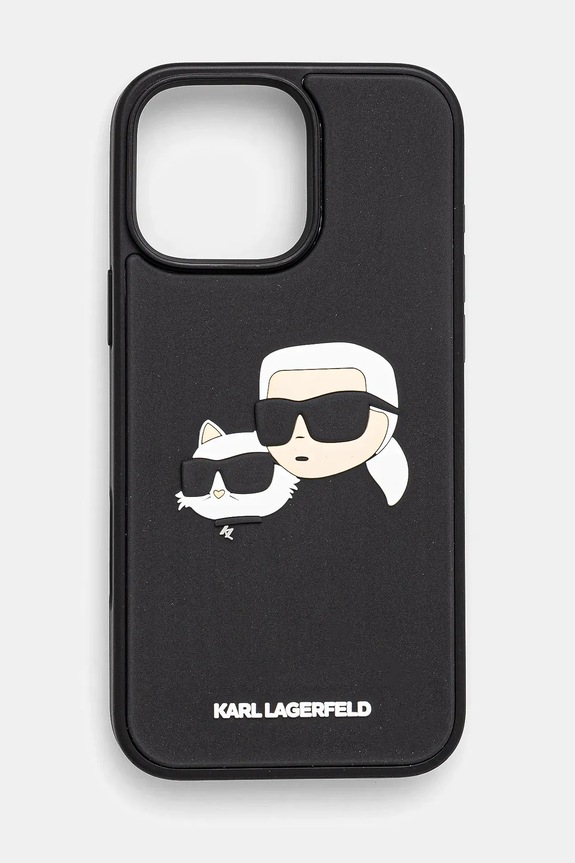 Puzdro na mobil Karl Lagerfeld iPhone 16 Pro Max na mobil čierna KLHCP16XRBCKCHLK