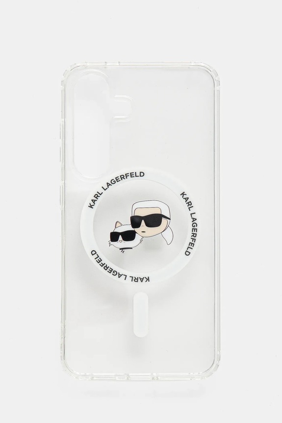 Karl Lagerfeld custodia per telefono Samsung Galaxy S25 custodia per telefono bianco KLHMS25SHLSKCH