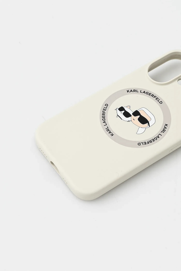 Puzdro na mobil Karl Lagerfeld iPhone 16 KLHMP16SSKCHTCE béžová AA00