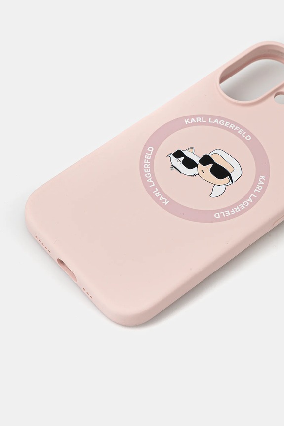 Karl Lagerfeld carcasă de telefon iPhone 16 KLHMP16SSKCHTCP roz AA00