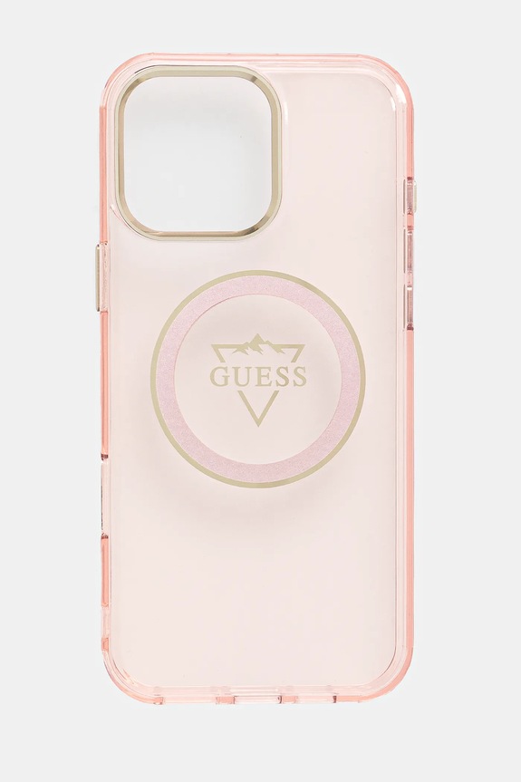 Guess etui na telefon iPhone 16 Pro Max na telefon różowy GUHMP16XHFGTMSLSP