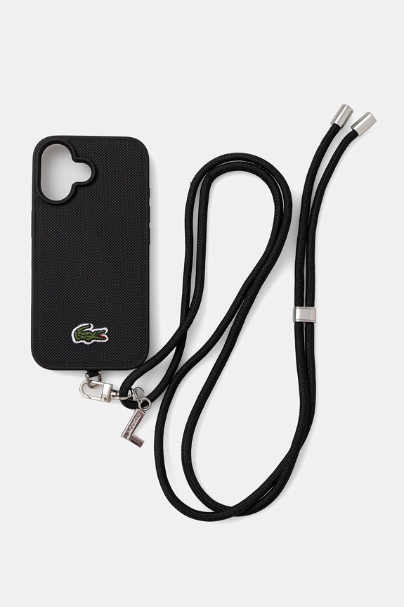 Lacoste custodia per telefono iPhone 16 custodia per telefono nero LCHMBCP16SPVCK
