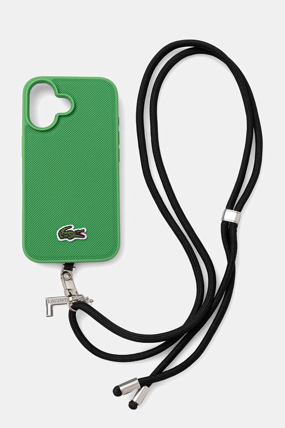 Lacoste custodia per telefono iPhone 16 custodia per telefono verde LCHMBCP16SPVCN