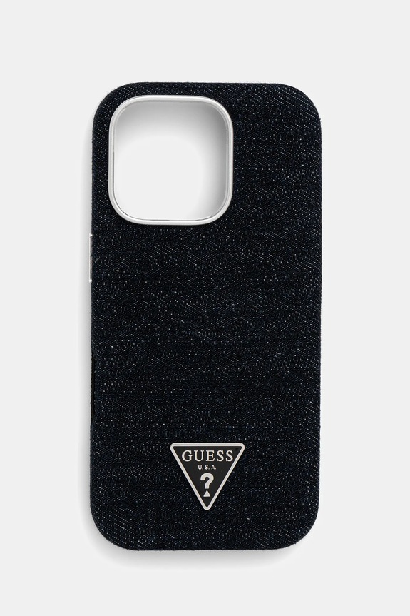 Guess telefon tok iPhone 16 Pro aplikációval fekete GUHMP16LRJFWTLK