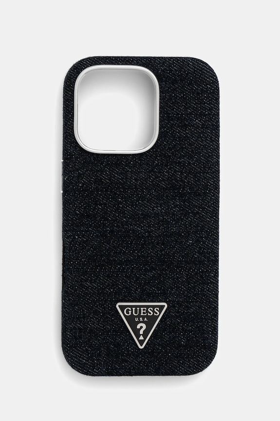 Guess telefon tok iPhone 16 Pro aplikációval fekete GUHMP16LRJFWTLK