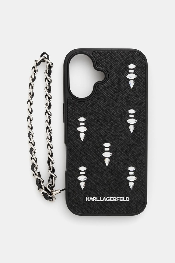 Θήκη κινητού Karl Lagerfeld iPhone 16 για τηλέφωνο μαύρο KLHCP16SPSADJSK