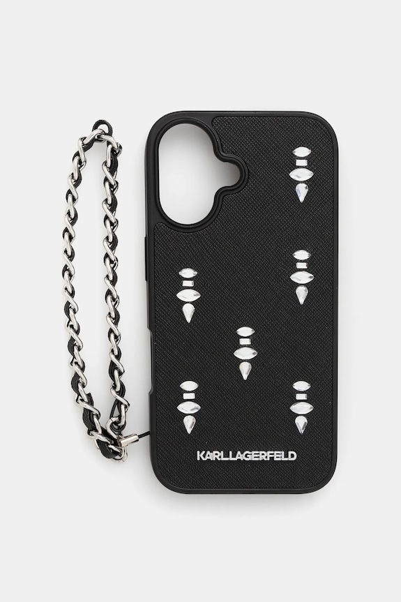 Θήκη κινητού Karl Lagerfeld iPhone 16 για τηλέφωνο μαύρο KLHCP16SPSADJSK