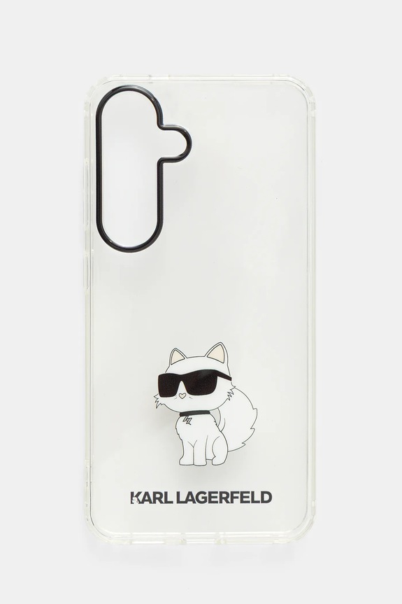 Obal na telefon Karl Lagerfeld Samsung S24 Ultra na mobil průhledná KLHCS24SHNCHTCT