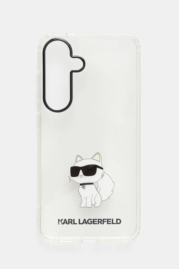 Obal na telefon Karl Lagerfeld Samsung S24 Ultra na mobil průhledná KLHCS24SHNCHTCT