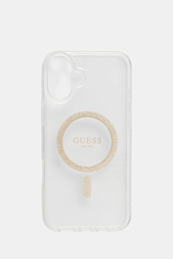 Guess custodia per telefono iPhone 16 Plus 6.7" sovrastampa transparente GUHMP16MHFGERET