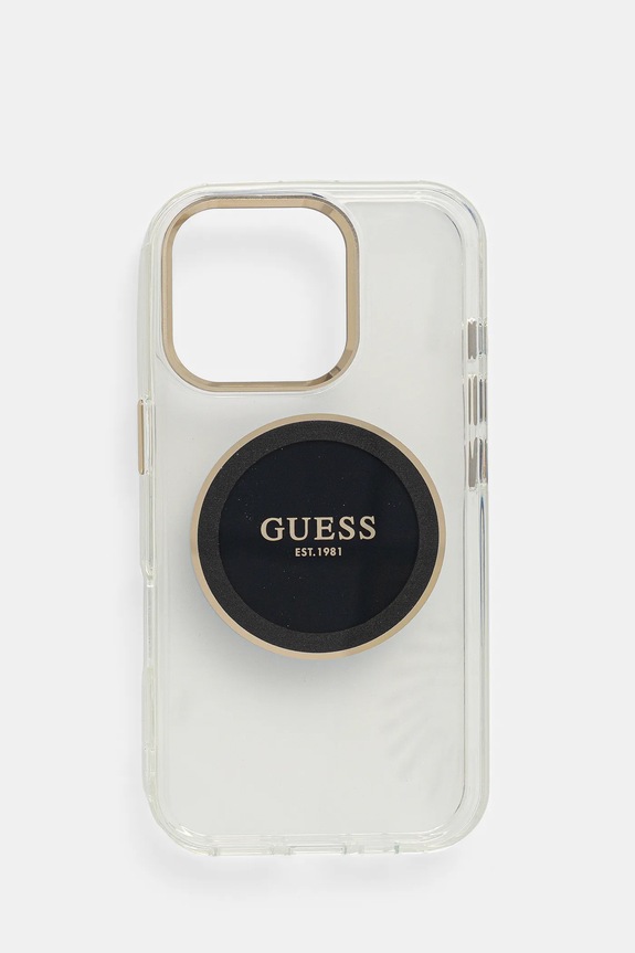 Guess custodia per telefono iPhone 16 Pro sovrastampa nero GUHMP16LHTDRCEDK