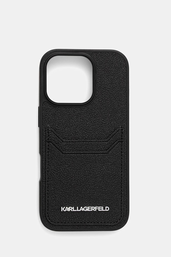 Karl Lagerfeld custodia per telefono iPhone 16 Pro custodia per telefono nero KLHCP16LPKHPORPK