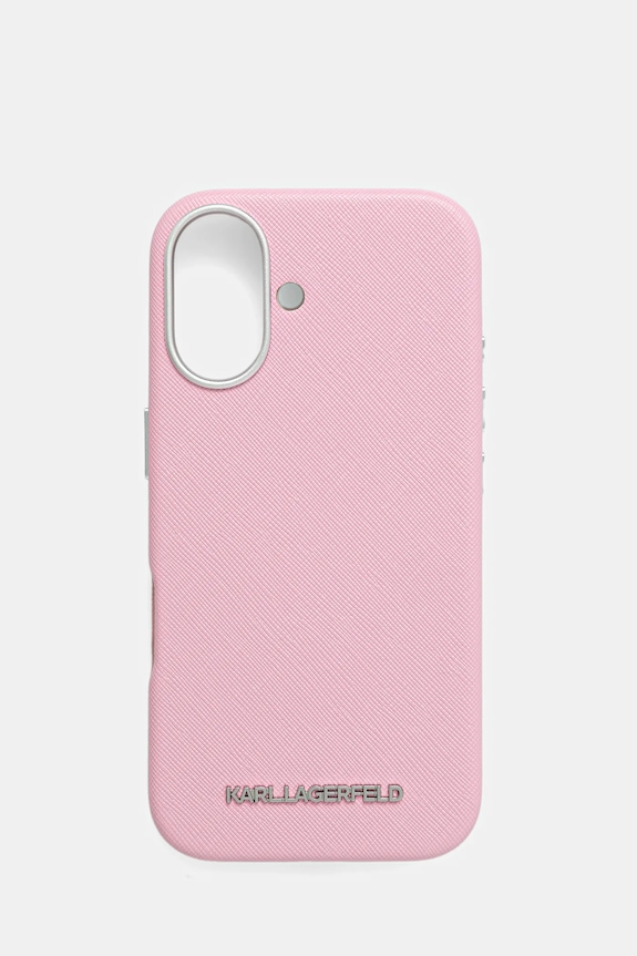 Θήκη κινητού Karl Lagerfeld iPhone 16 για τηλέφωνο ροζ KLHMP16SPSAFWMCP