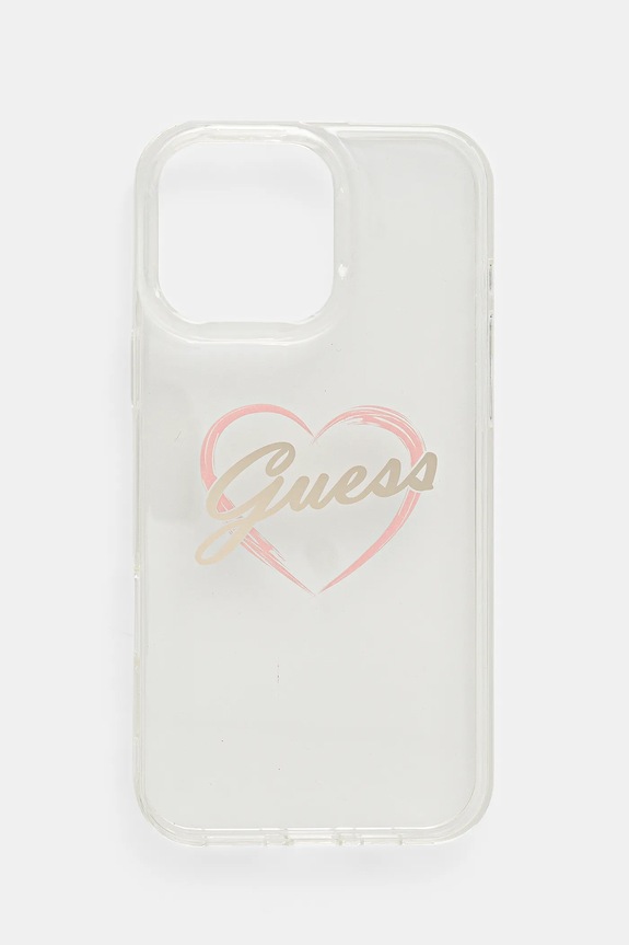 Guess custodia per telefono iPhone 16 Pro Max 6.9" sovrastampa transparente GUHCP16XHCHGSPT