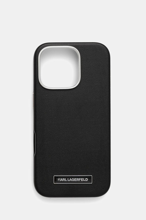 Karl Lagerfeld custodia per telefono iPhone 16 Pro 6.3" custodia per telefono nero KLHMP16LPGMSRPK