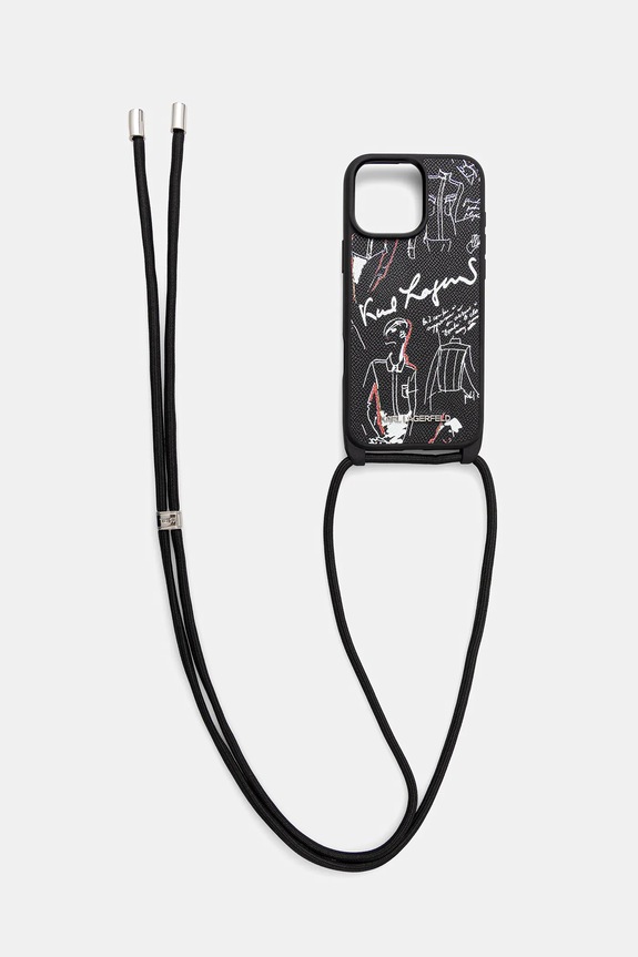 Karl Lagerfeld custodia per telefono iPhone 16 Pro Max custodia per telefono nero KLHCP16XPGGRMPCK