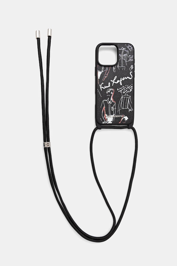 Karl Lagerfeld custodia per telefono iPhone 16 Pro Max custodia per telefono nero KLHCP16XPGGRMPCK