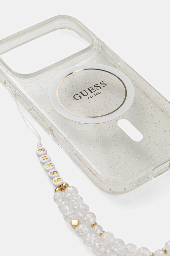Guess husă pentru telefon iPhone 17 Pro GUHMP17LHGCRELST transparent AA00