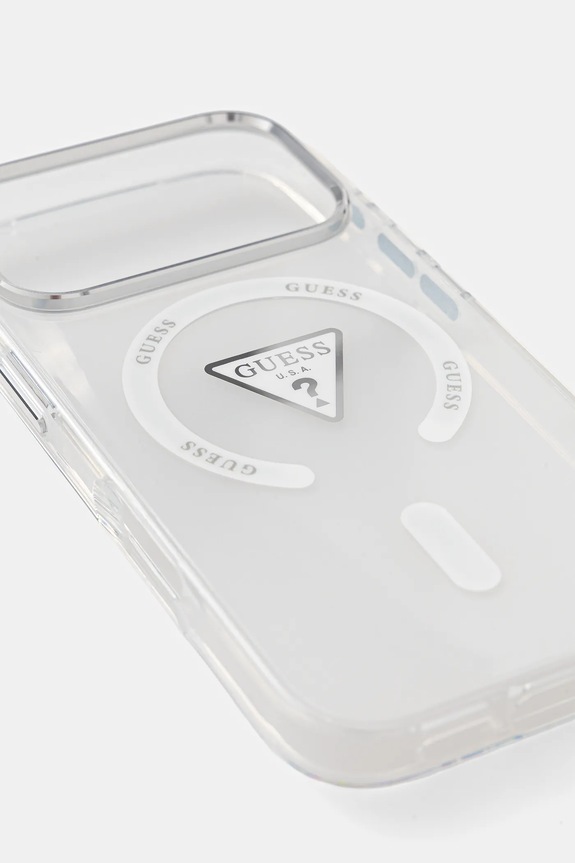 Guess etui na telefon iPhone 17 Pro GUHMP17LHGTMLCGT transparentny AA00